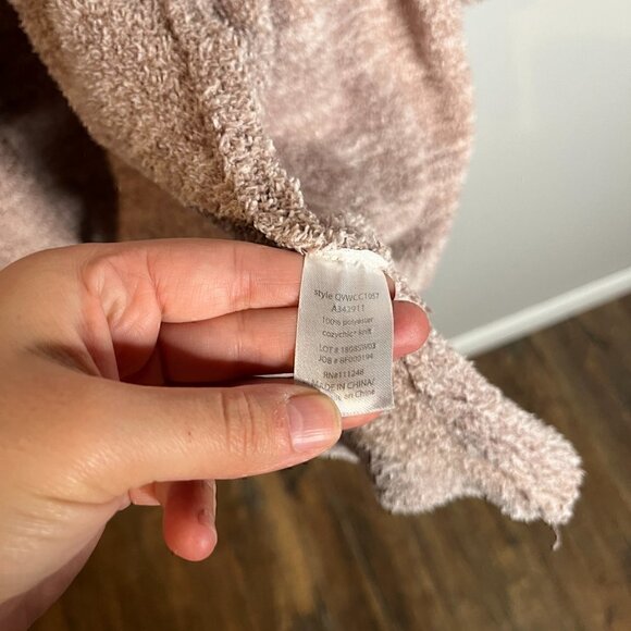 Barefoot Dreams CozyChic pink open cardigan sweater - Picture 4 of 5